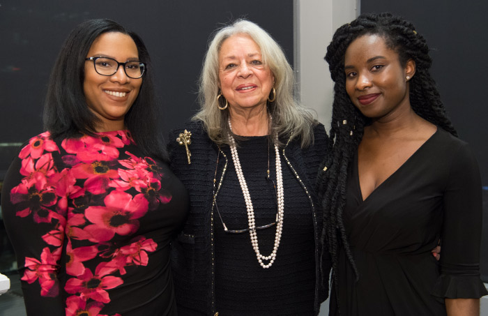 Lifetime Achievement Award winner Vivian Pinn, MD, with Woman One Scholars Dominique Jones and Jackie Koomson