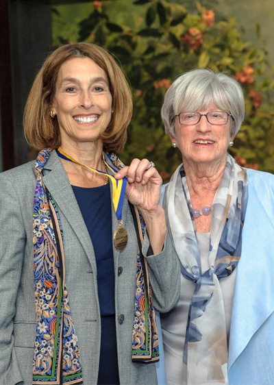 Marion Spencer Fay Award Honoree Laurie H. Glimcher, MD and IWHL Director Lynn Yeakel