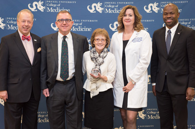 Dean Schidlow, Drs. Piper and Tuttle, Vice Dean Weber, and Provost Blake